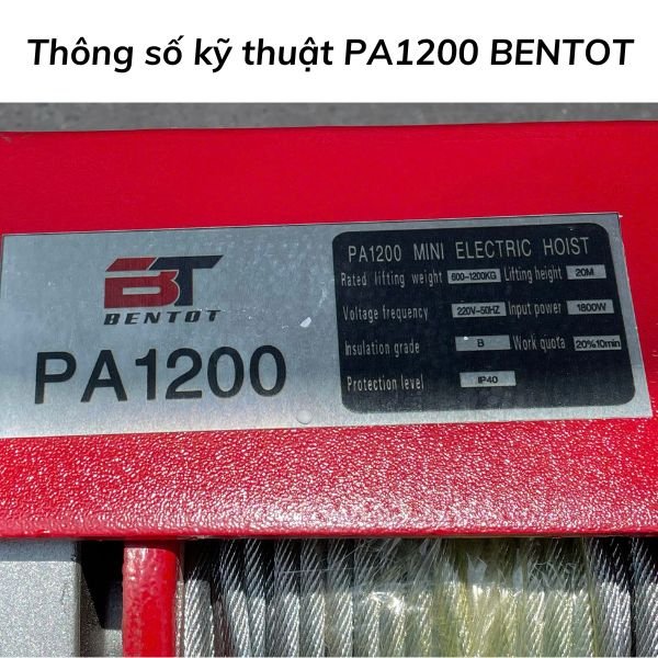 thông số Máy tời điện treo PA1200